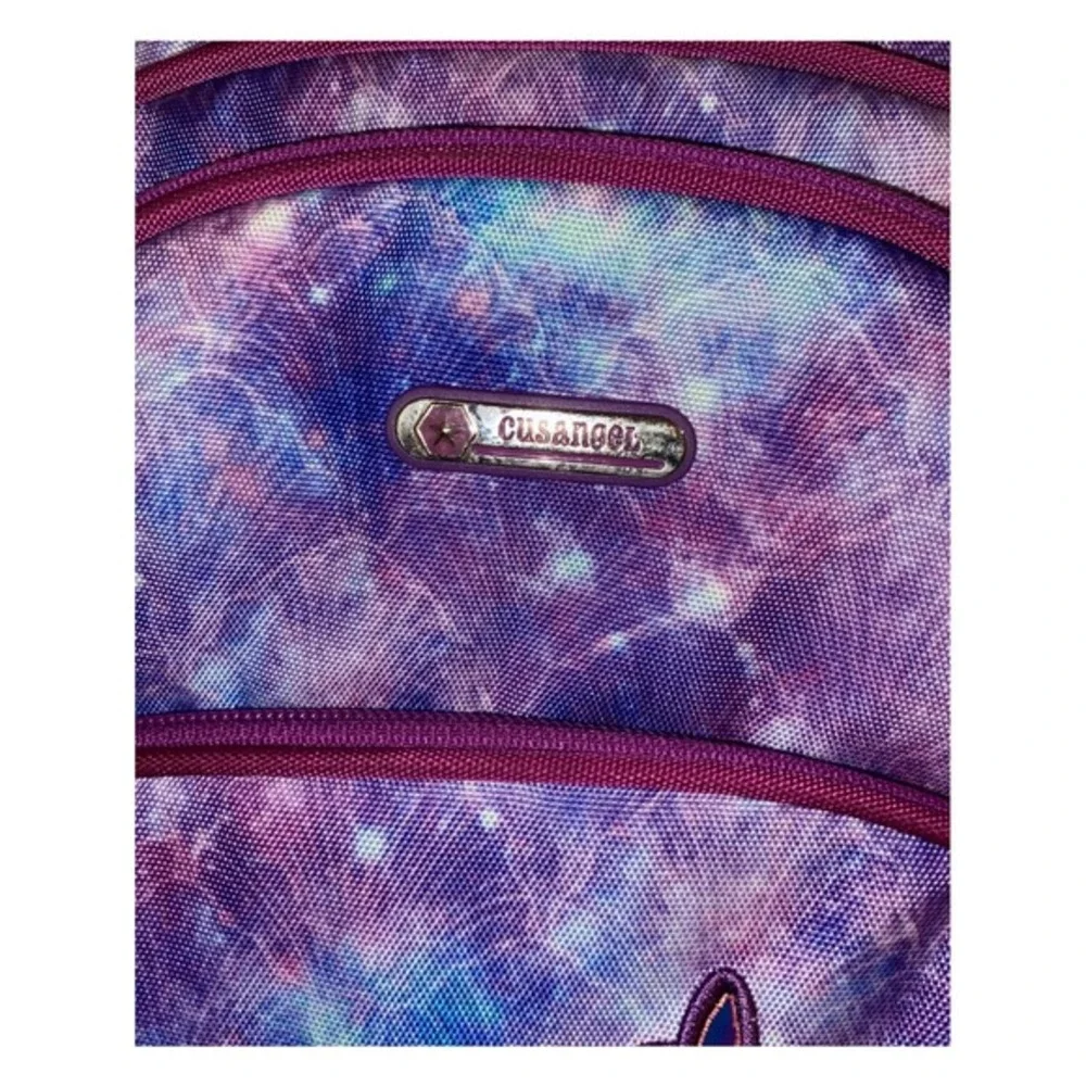 Cusangels‎ Girls Backpack Butterfly Galaxy Purple Pink Padded Reflective